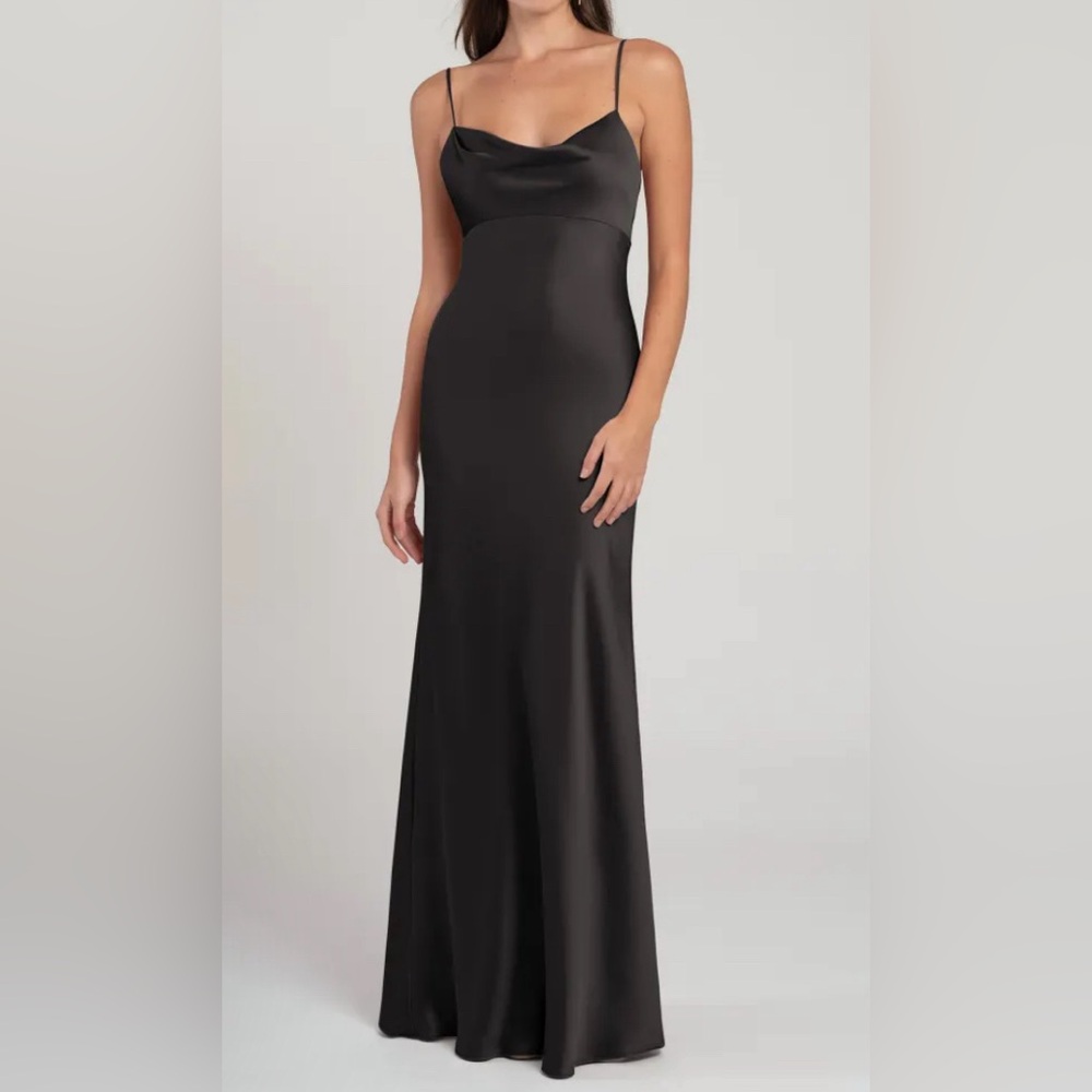 Jenny Yoo Black Satin Wedding Dress